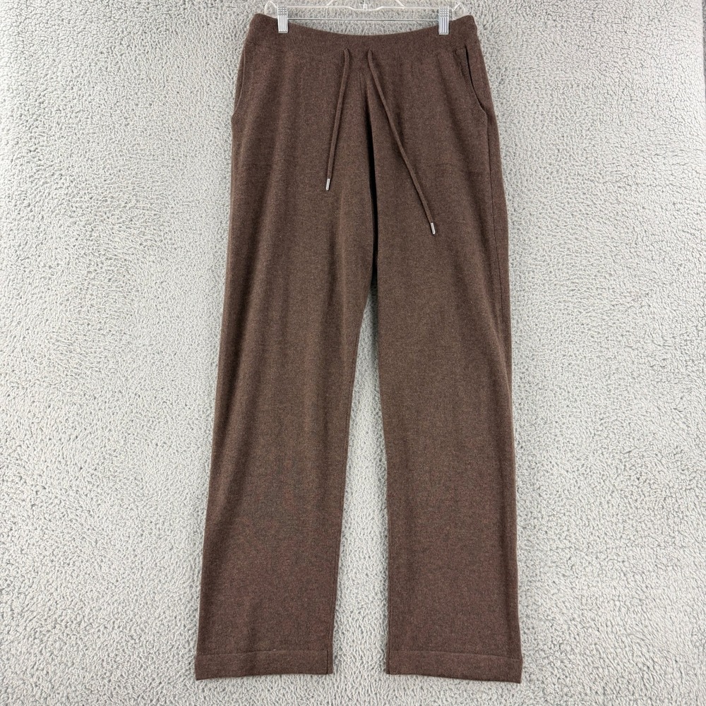 Quince Mongolian Cashmere 2.0 Pants Womens L Brown Straight Leg Knit Trousers